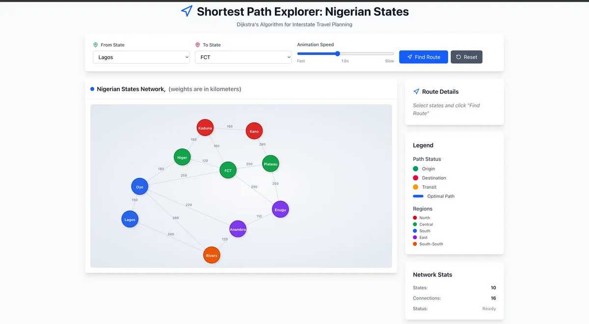 Shortest Path Finder screenshot