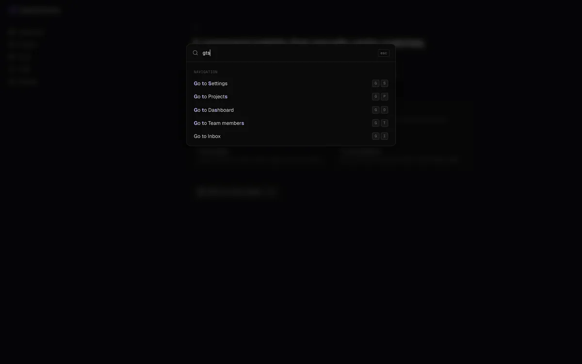 ⌘K Command Palette screenshot