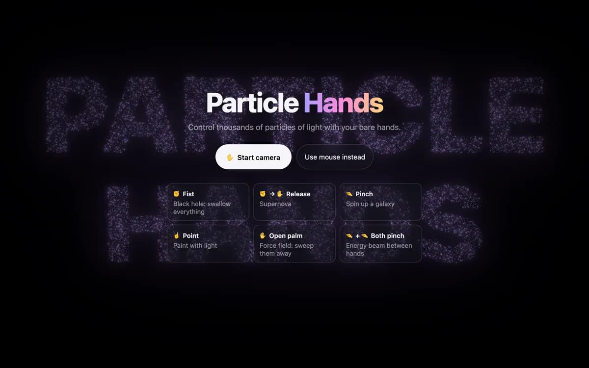 Particle Hands screenshot