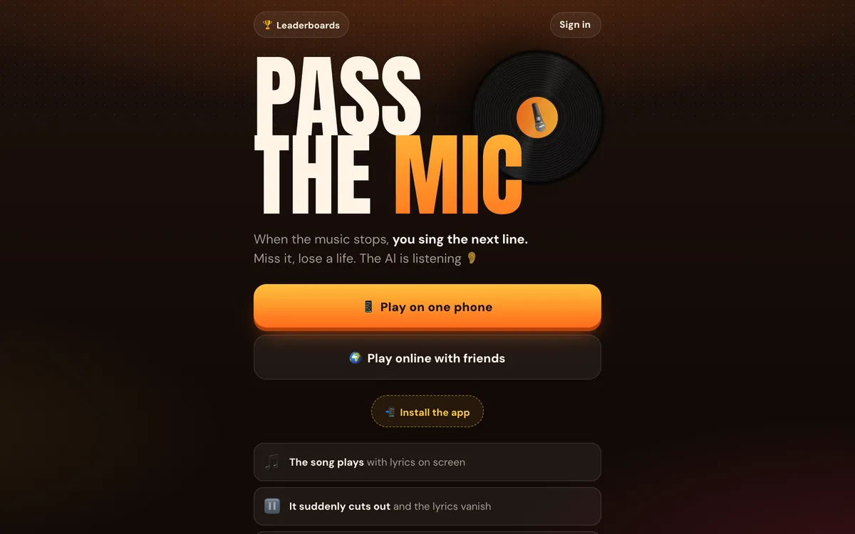 Pass The Mic screenshot